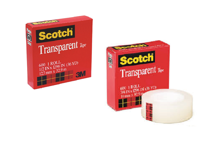 3M 600 透明胶纸 3/4" x 36码