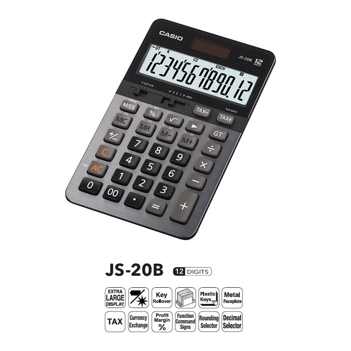 CASIO JS-20B CALCULATOR (12 DIGIT)