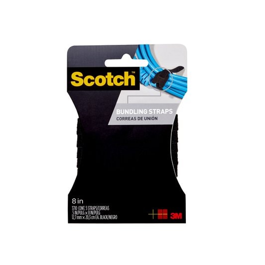3M SCOTCH 3710 魔術索帶 12.7MM X 20.3 CM (黑色, 6條)