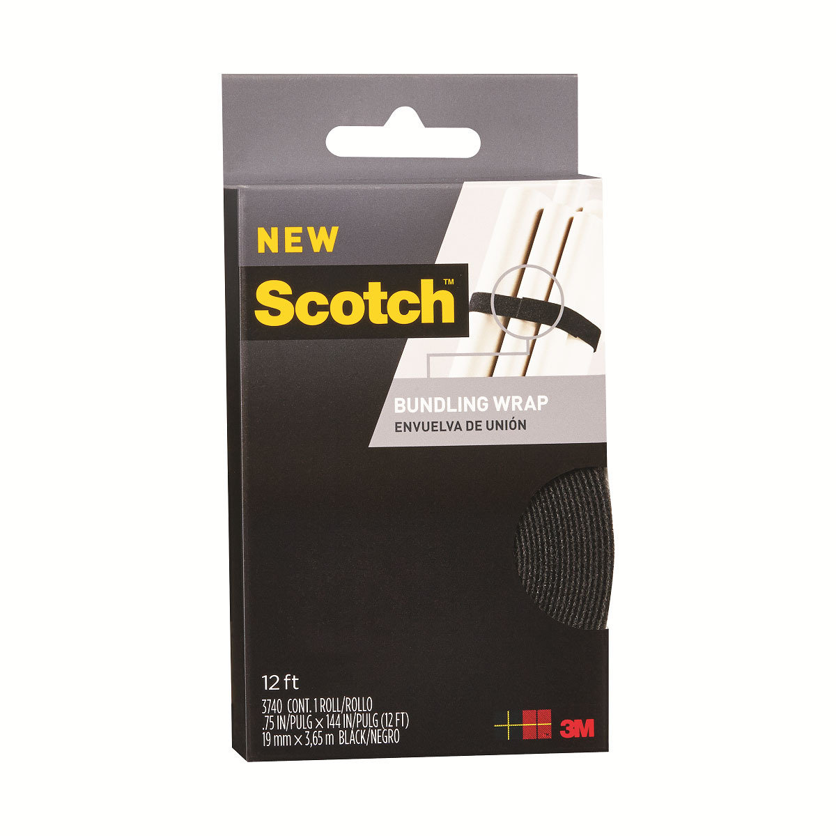 3M SCOTCH 3740 魔術索帶 19MM X 3.65M (黑色)
