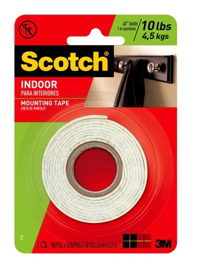 3M SCOTCH 114 強力雙面海綿膠貼(1" X 50")