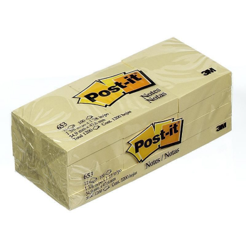 3M 653 POST-IT SELF-STICK NOTES 1.5" X 2" (12PCS/PKG)