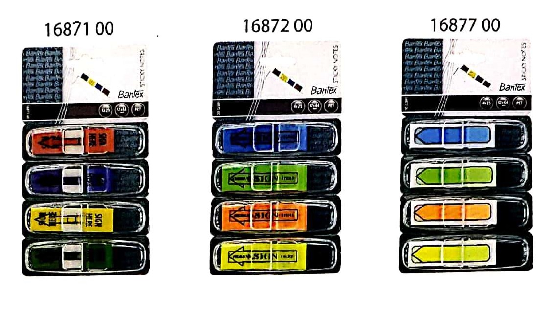 BANTEX 16872 4色 PLEASE SIGN HERE 膠質旗仔(12 x 44MM)