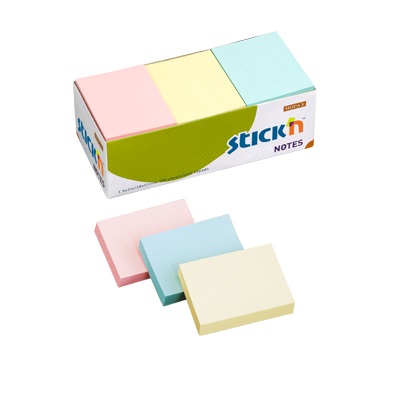 STICK'N 21004 什色告事貼 1.5" x 2" (12本)