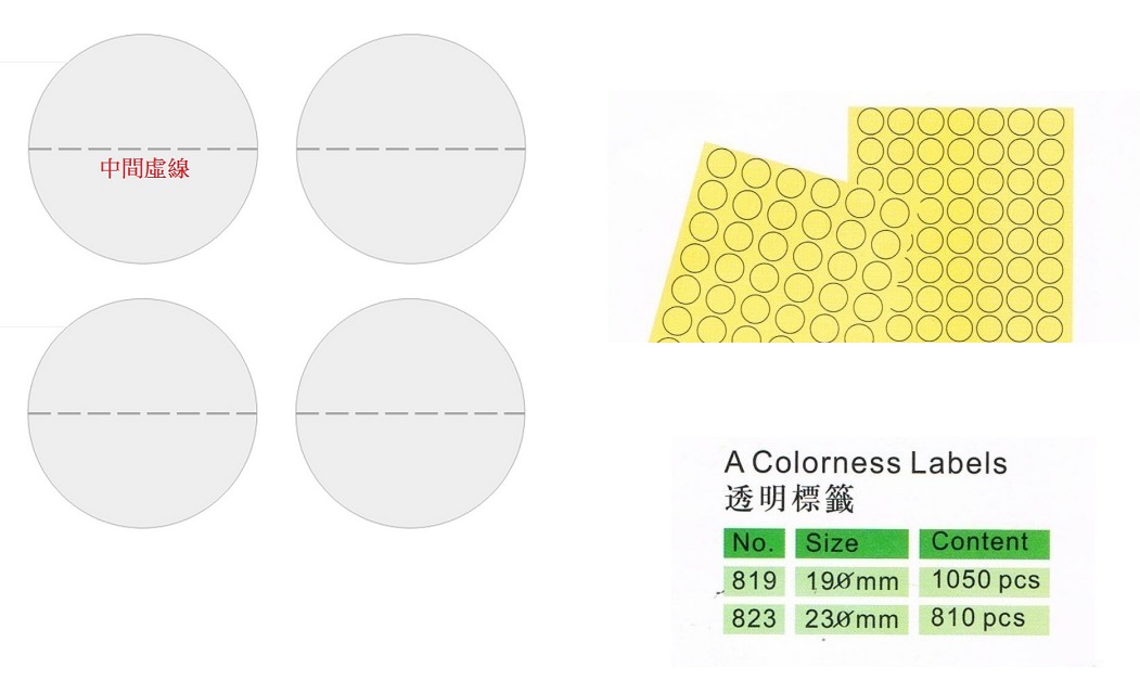 A LABEL 23MM 透明圓點連針吼貼紙 / LABEL (810 粒)