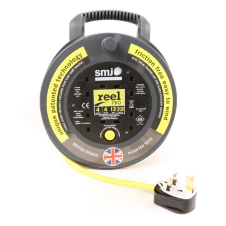 SMJ REELPRO 輕巧超薄手抽电线拖轆 13A x 4位 x 4M