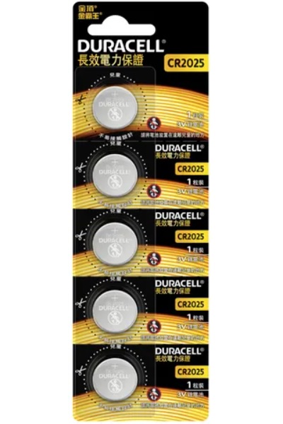 DURACELL 金霸王 3V 鋰電池 CR2025 5粒