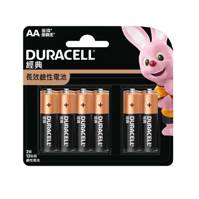 DURACELL 金霸王 AA 鹼性電池 8+4=12粒