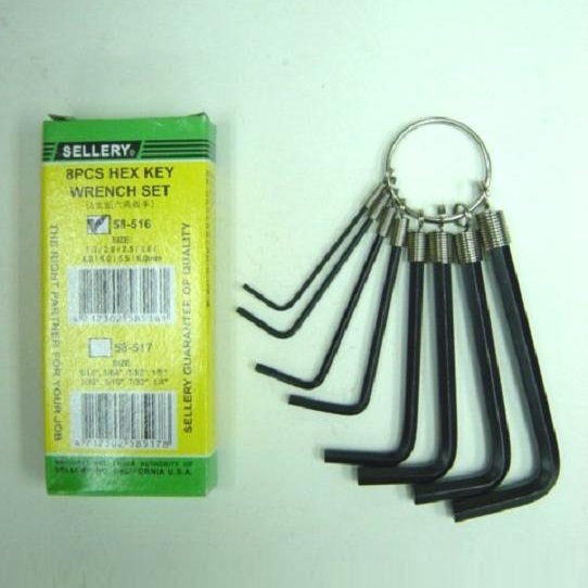 SELLERY 58-516 六角匙 / 8支裝 / 公制 / MM