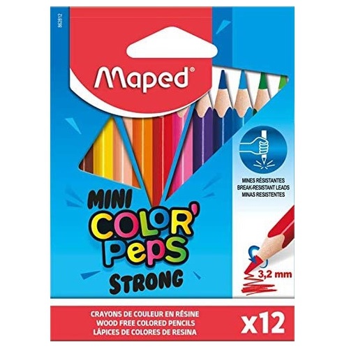 MAPED 862812 短杆特強硬度三角顏色筆 X 12色