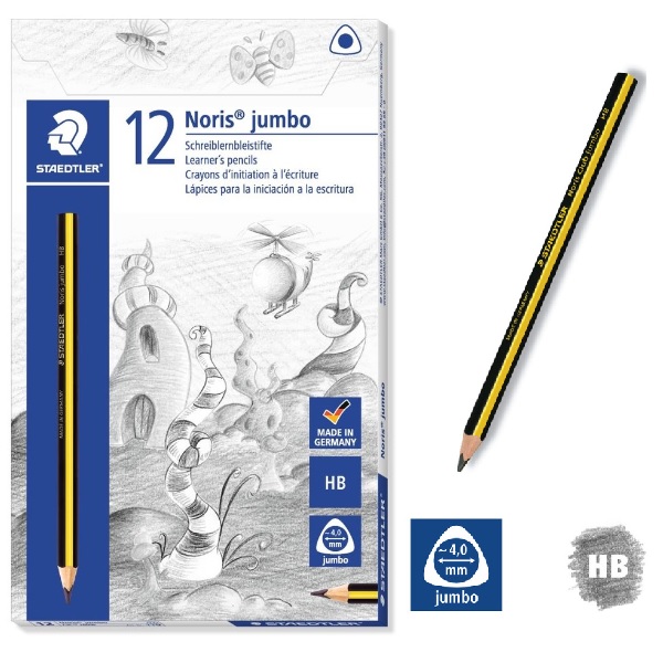 STAEDTLER NORIS® JUMBO LEARNER'S PENCIL 119 三角特粗鉛筆 / HB / 4MM / 12PCS