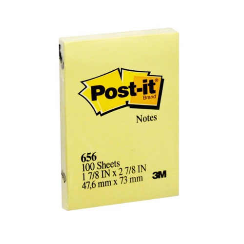 3M 656 POST-IT SELF-STICK NOTES 2" X 3" (YELLOW)