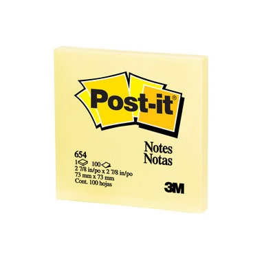 3M 654 POST-IT 報事貼 3" x 3" (黃色)