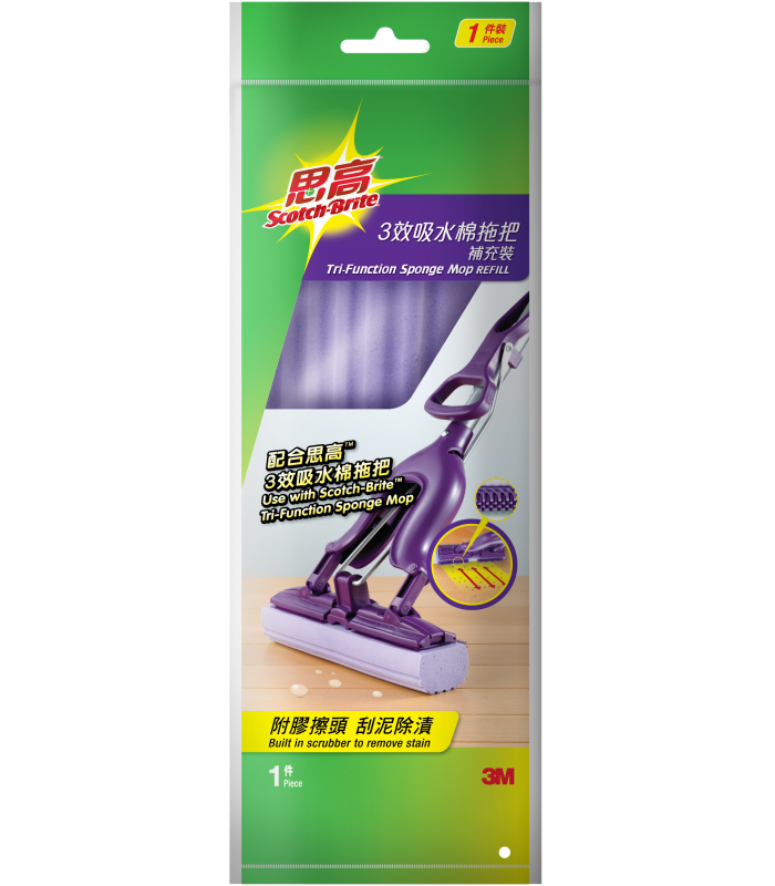 3M SCOTCH-BRITE 思高 0089HK 3效吸水棉拖把補充裝 / 1個裝