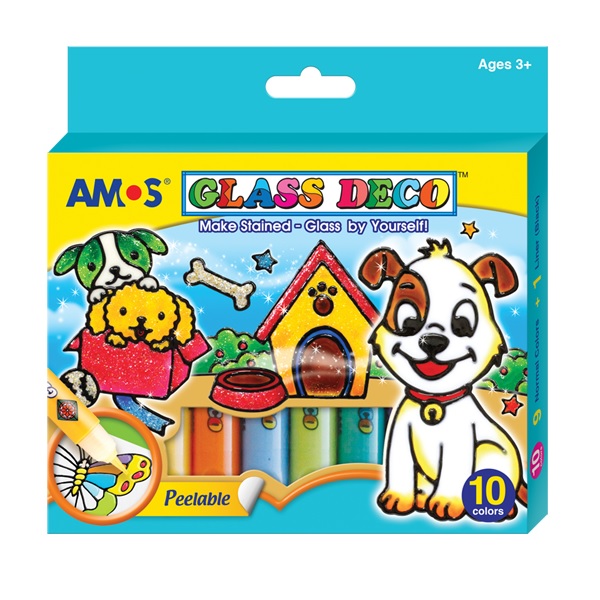 AMOS GD10P10 玻璃彩 10.5ML X 10 COLORS
