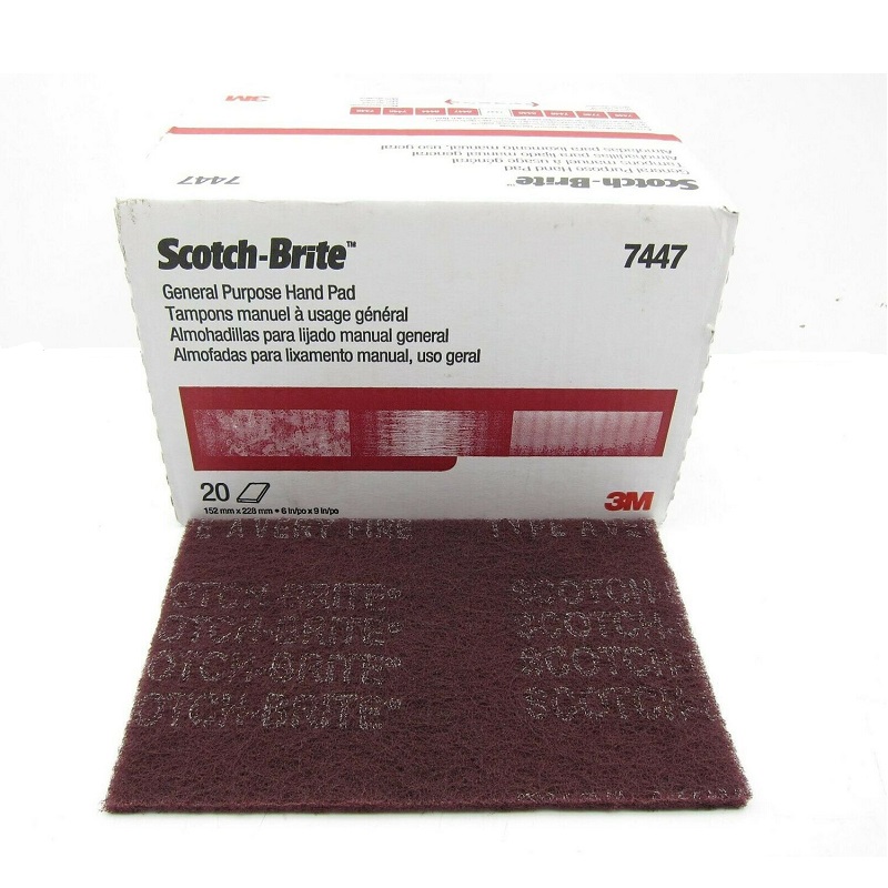 3M SCOTCH-BRITE™ 7447 不織布手研磨片百潔布 6" X 9" X 20PCS