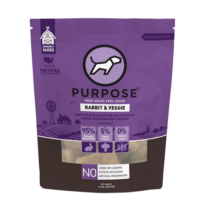 PURPOSE 凍乾生狗糧 - 兔肉和蔬菜凍乾 (2.5 oz /14 oz)
