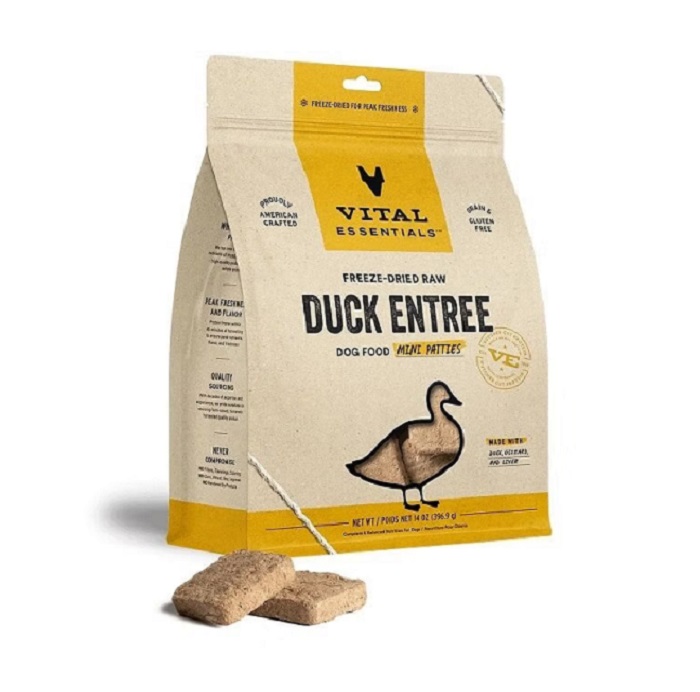 VITAL ESSENTIALS  冻乾肉饼鸭肉配方主食粮 (犬用) 14 oz