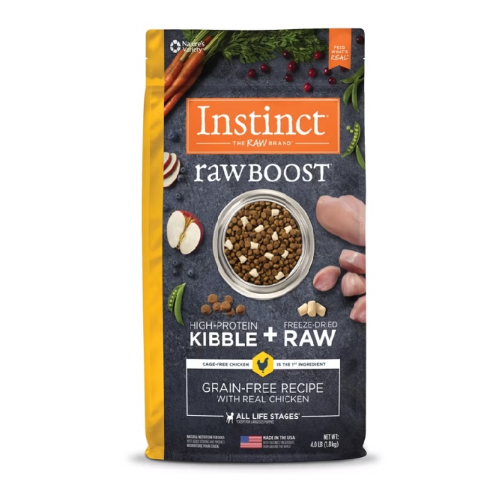 INSTINCT RAW BOOST 生肉無穀物成犬雞肉乾糧 (4 lbs/ 21 lbs)