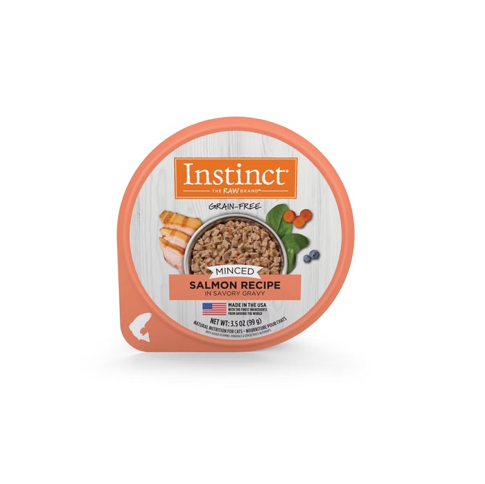 INSTINCT ORIGINAL MINCED CUPS SALMON WET CAT FOOD 3.5 oz 1 carton (12 cups)
