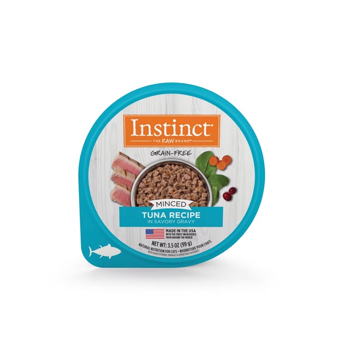 INSTINCT ORIGINAL MINCED CUPS TUNA WET CAT FOOD 3.5 oz 1 carton (12 cups)