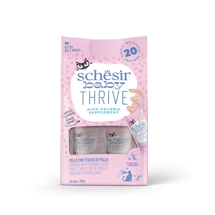 SCHESIR 雞肉雞肝幼貓成長補充零食 20x8g