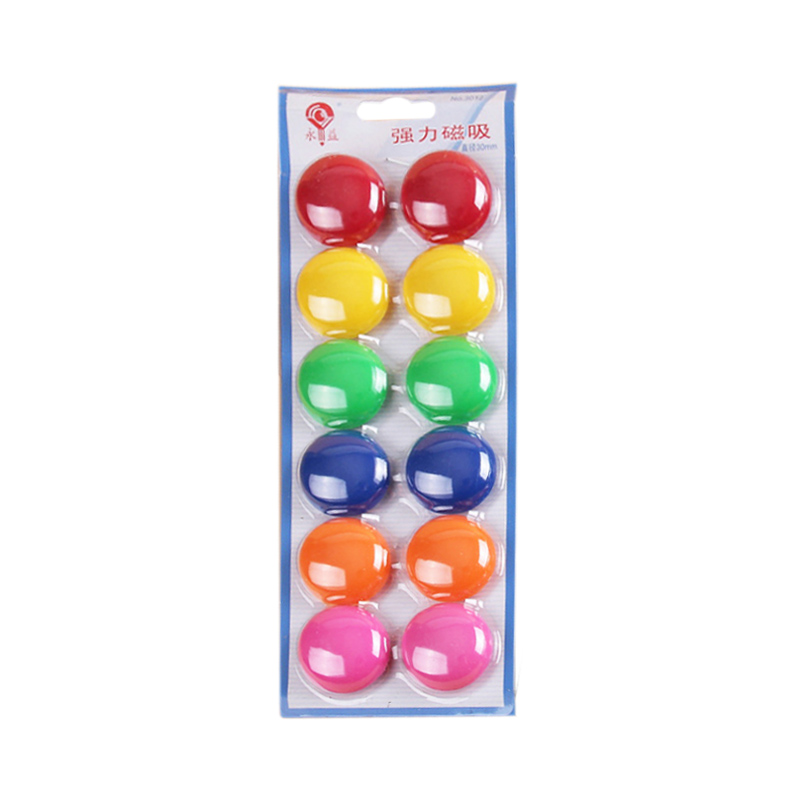 30MM 實色圓型磁粒 (12粒)