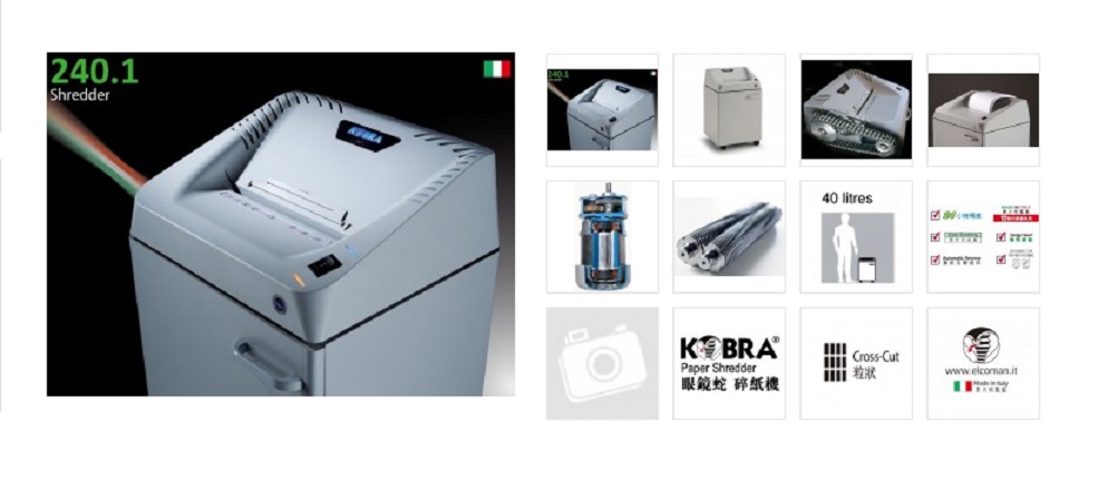 KOBRA 眼鏡蛇 (快速) 中小型 碎紙機 240.1 C2  ( 1.9x15MM 碎粒)